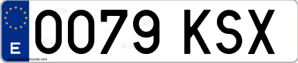 Ejemplo de matrícula de coche ordinaria 0079 KSX