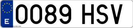 Ejemplo de matrícula de coche ordinaria 0089 HSV