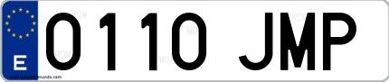 Ejemplo de matrícula española 0110 JMP