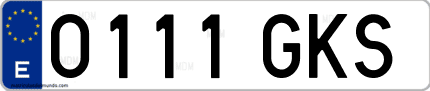 Ejemplo de matrícula de coche ordinaria 0111 GKS
