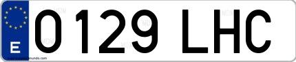 Ejemplo de matrícula española 0129 LHC