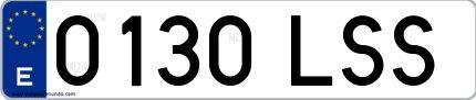 Ejemplo de matrícula española 0130 LSS