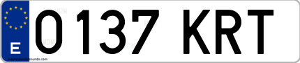 Ejemplo de matrícula de coche ordinaria 0137 KRT