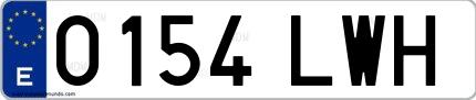 Ejemplo de matrícula española 0154 LWH