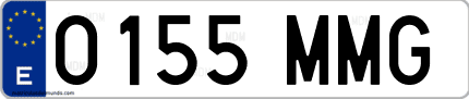 Ejemplo de matrícula de coche ordinaria 0155 MMG