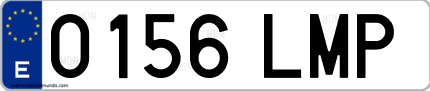 Ejemplo de matrícula de coche ordinaria 0156 LMP