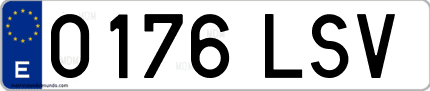Ejemplo de matrícula de coche ordinaria 0176 LSV