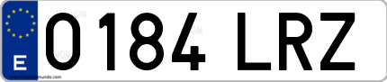 Ejemplo de matrícula de coche ordinaria 0184 LRZ