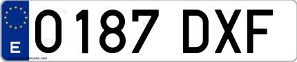 Ejemplo de matrícula española 0187 DXF