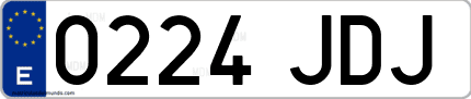 Ejemplo de matrícula de coche ordinaria 0224 JDJ