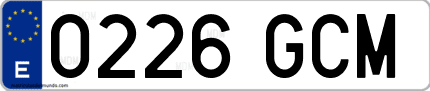 Ejemplo de matrícula de coche ordinaria 0226 GCM