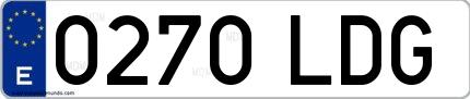 Ejemplo de matrícula española 0270 LDG