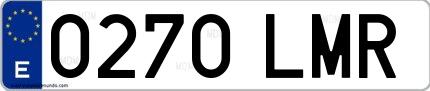Ejemplo de matrícula de coche ordinaria 0270 LMR