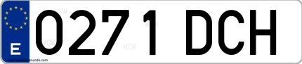 Ejemplo de matrícula española 0271 DCH