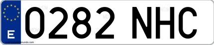 Ejemplo de matrícula española 0282 NHC