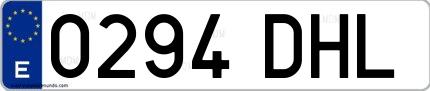 Ejemplo de matrícula española 0294 DHL