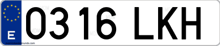 Ejemplo de matrícula de coche ordinaria 0316 LKH