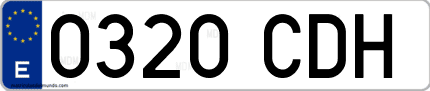 Ejemplo de matrícula de coche ordinaria 0320 CDH