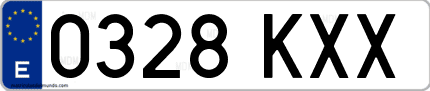Ejemplo de matrícula de coche ordinaria 0328 KXX
