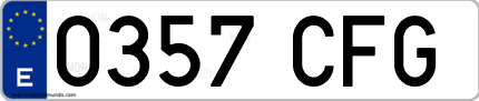 Ejemplo de matrícula de coche ordinaria 0357 CFG