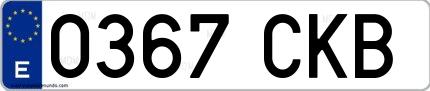 Ejemplo de matrícula española 0367 CKB