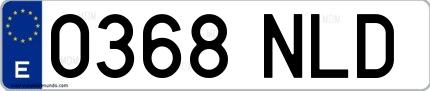Ejemplo de matrícula española 0368 NLD
