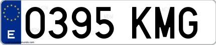 Ejemplo de matrícula española 0395 KMG