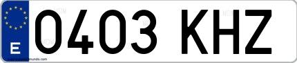 Ejemplo de matrícula española 0403 KHZ