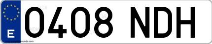 Ejemplo de matrícula española 0408 NDH