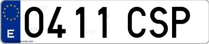 Ejemplo de matrícula española 0411 CSP