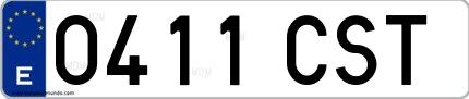 Ejemplo de matrícula española 0411 CST