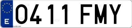 Ejemplo de matrícula española 0411 FMY