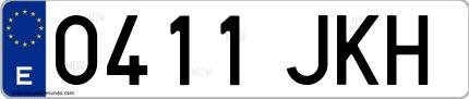 Ejemplo de matrícula española 0411 JKH