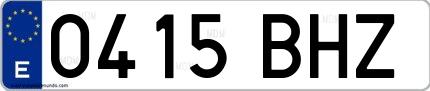 Ejemplo de matrícula española 0415 BHZ