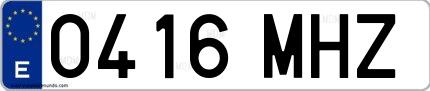 Ejemplo de matrícula española 0416 MHZ