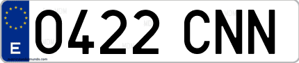 Ejemplo de matrícula de coche ordinaria 0422 CNN