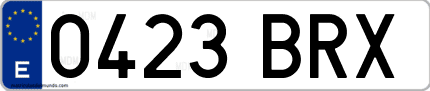 Ejemplo de matrícula de coche ordinaria 0423 BRX