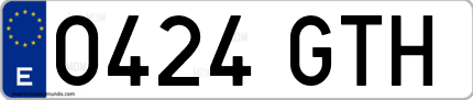 Ejemplo de matrícula de coche ordinaria 0424 GTH
