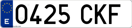 Ejemplo de matrícula de coche ordinaria 0425 CKF