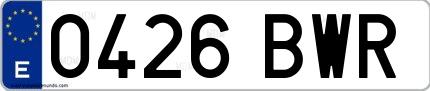 Ejemplo de matrícula española 0426 BWR