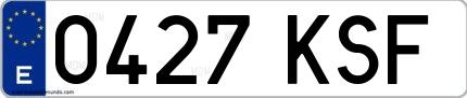 Ejemplo de matrícula española 0427 KSF