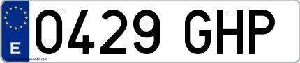 Ejemplo de matrícula española 0429 GHP