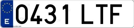 Ejemplo de matrícula española 0431 LTF