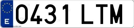 Ejemplo de matrícula española 0431 LTM