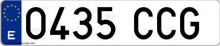 Ejemplo de matrícula de coche ordinaria 0435 CCG