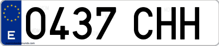 Ejemplo de matrícula de coche ordinaria 0437 CHH
