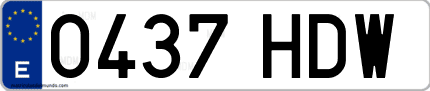 Ejemplo de matrícula de coche ordinaria 0437 HDW