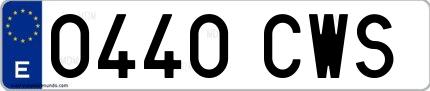 Ejemplo de matrícula española 0440 CWS