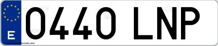 Ejemplo de matrícula española 0440 LNP