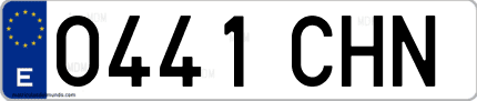 Ejemplo de matrícula de coche ordinaria 0441 CHN